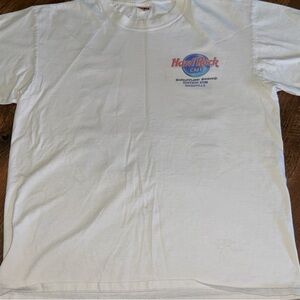 Vintage Hard Rock Cafe White Tee with Red and Blue Logo
